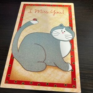 I MISS YOU CAT GREETING CARD